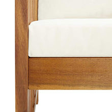 Panchina da giardino con cuscino, 119 cm, in legno di acacia