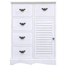 SKM Credenza con 10 Cassetti Bianca 113x30x79 cm in Legno (19.09kg)