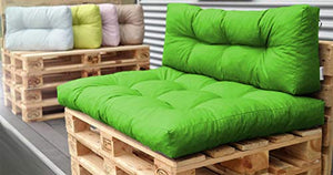 Royal Schneider - Set di 4 cuscini per pallet, 19 mele, colore: Verde
