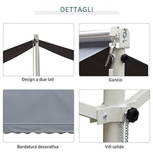 Outsunny Tenda da Sole a Caduta Autoportante, Apertura con Manovella e Inclinazione Regolabile, 295x294cm, Grigio