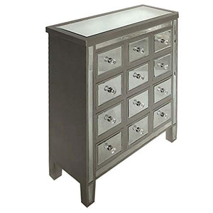 Vidal Regalos Mobile cassettiera 12 cassetti legno e vetro 82 x 68 cm