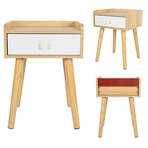 Hyjgjzjh - Comodino per camera da letto, cassetto, mobiletto da comodino (colore legno) semplice e moderno