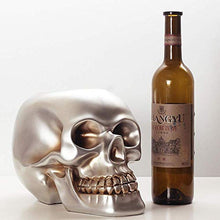 Semplicità Elegante Retro Personalità Europea Forma Del Cranio Portabottiglie Resina Artigianato D'Argento Home Desktop Portico Ornamenti Decorazioni per Bar Bella Ed Elegante, HJJ