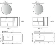 Set Mobile Lavabo Specchio LED Arredo Bagno Moderno Philadelphia105 CERAMICHEMIRANDA-Bianco Palis.