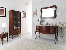 Mobile da bagno stile classico - Misura: L.118 P.57 - Finitura: Noce Antico - Top: Marmo tecnico botticino ricomposto - 100% made in Italy