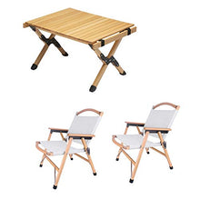 XZQ Tavolo E Sedia Pieghevoli Set da Campeggio Tavolo da Interno Balcone Pranzo All'aperto Giardino Portatile Picnic Mobili da Viaggio in Legno (Color : Beige(A), Size : 90 * 60 * 43cm)