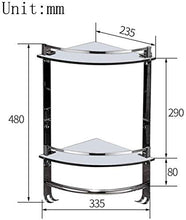 AINIYF Bagno Bagno Doccia Mensola Organizzatore a Parete in Acciaio Inox 304 Vetro temperato Triangolo d'angolo Rack Punch Installazione (Dimensioni: 335x235x480mm)