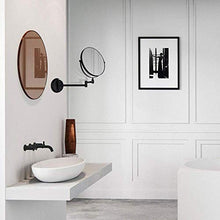 LYHY Specchio cosmetico da Parete 3X Nero, Specchio ingranditore Girevole a 360 °, Specchio da Barba per Il Bagno,? Specchio cosmetico bifacciale da 20 cm, Specchio da Parete Pieghevole
