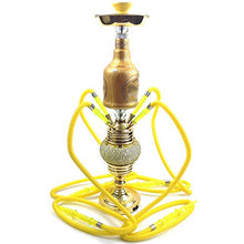 GSYH Lega di Alluminio Narghilè, 75cm Arabo Shisha con Luce a LED Completa 4 Tubo Flessibile per Partito Family Dining,Giallo