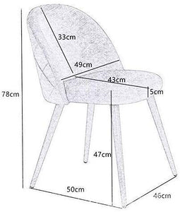 CLIPOP Set di 2 sedie da pranzo in velluto grigio sedie da cucina con schienale e gambe in legno robuste in metallo, per soggiorno, soggiorno, cucina, ufficio e ristorante