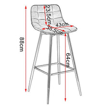 WOLTU BH249an-2 Sgabelli da Bar Stile Industriale Alta Sedia da Cucina in Ecopelle Antracite Gambe in Metallo 2 Pezzi