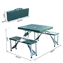 Outsunny Tavolo da Picnic con 4 Sedie Richiudibile a Valigetta Pieghevole Portatile Alluminio 84.5 × 39 × 10cm