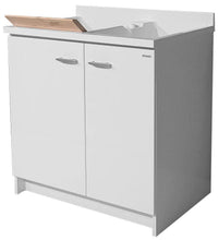 MONTEGRAPPA Mobile Lavatoio 80x60x85cm 2 Ante 2 Vasche ASSE in Legno Marella Bianco
