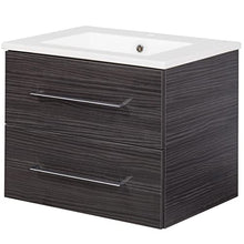 FACKELMANN - Mobile da bagno con specchio a LED, 60 cm, 3 pezzi, colore: marrone scuro