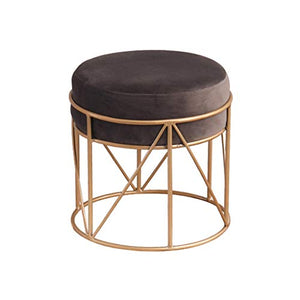 X.Home.Bar stool Scarpe Sostituzione Sgabello Davanti alla Porta, Sgabello Tondo di Ferro Art Studio Sgabello Living Room Divano Sgabello for Bambini (Color : Gray, Size : 36 * 36 * 37CM)