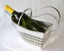 Design elegante cestino per bottiglie, vino supporto, argentato