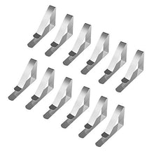 Jazzka Tovaglia Clip in Acciaio Inox Fermatovaglia Panno Tavolo Copertura Pinza Triangolare Cartella 4.5cm per Outdoor Picnic Party Argento 12 Pezzi