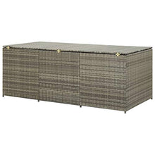 vidaXL - Scatola portaoggetti da Giardino in Resina Intrecciata, 180 x 90 x 75 cm, Colore: Grigio
