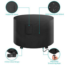 Alfheim Coperture per Set Arredo Giardino con Condotto dell'Aria, Impermeabile Telo Protettivo per Tavolo e Sedie da Esterni, Anti-UV A Prova di Vento Tessuto Oxford 600D, Il Giro(Ø128 x 71cm) - Nero