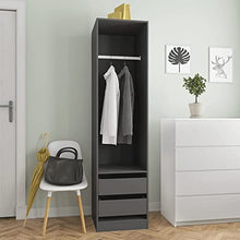 FAMIROSA Armadio con Cassetti Grigio 50x50x200 cm in Truciolato