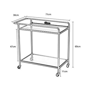 YIN YIN Carrello per Ripiani Carrello portaoggetti Shelf mensola in Ferro battuto Elegante ed Elegante Mobile da Cucina conveniente Ristorante Passeggino di Fascia Alta da Tavolo, 2 Colori 71