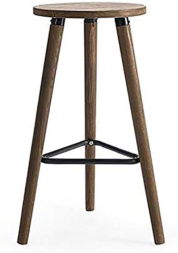Wzqwzj Alti Legno Sgabelli con poggiapiedi in Metallo, casa di Legno Solido Bar Stool, Sedia da Pranzo, per la Cucina, Sala da Pranzo, Bar, Lounge