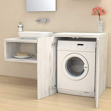 Ve.Ca. Mobile bagno coprilavatrice Stoccolma con ante, in legno, mensola lavabo + copri lavatrice/asciugatrice + lavabo, diversi colori, lavanderia bagno (Shabby chic)