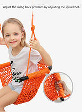YunNasi Altalena da Giardino per Bambini Tessuto a Mano Seggiolino Altalena with Corda Moschettoni Regolabile (Style2)