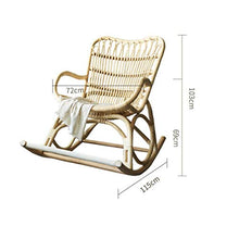 XinQing-Sedia a Dondolo Sedia a Dondolo a Dondolo in Rattan Sedia reclinabile Sedia Lazy Divano Sedia, Nordic, Adatto per Balcone Soggiorno Giardino