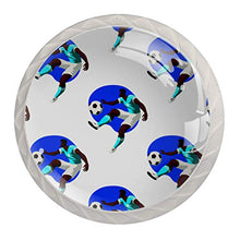 Maniglie per cassetti Manopole per cassetti Manopole rotonde Confezione da 4 per armadietto, cassetti, cassettiere, cassettiere ecc - Giocatori di calcio