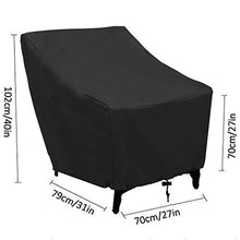 Copertura Protettiva per Sedie Esterno 2 Pezzi, Copertura per Sedie da Giardino in Tessuto Oxford 210D Impermeabile Antivento, Anti-UV, 70x79x102cm, Nero