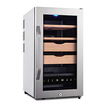 Sigaro Grotta A 48 L Potenza: 80 W, 16-22 ° C, 2 Ripiani in Legno, Porte in Vetro, Schermo A LED, Pannello Di Controllo Touch of 2 Cassetti Di Legno Di Cedro, Argento
