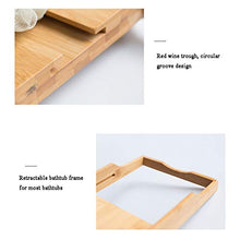 AnnYGJ Vaschetta da Bagno in bambù, Vasca da Bagno Vassoio Posto Retrattili Scaffali Vino E Scaffali Tablet Vasca da Bagno del Supporto di Candela, per La Casa Stanza da Bagno Dell'hotel, 70-106x22cm