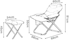 Sedia a sdraio da giardino, portatile, imbottita, pieghevole, da viaggio, rotonda, con cuscino rimovibile (colore: A Dimensioni: sedia+poggiapiedi)