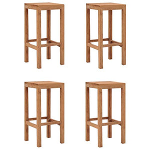 Tidyard Sgabelli da Bar, Sedie da Bar, Sedie da Sala da Pranzo in Legno Massello di Teak 4 pz
