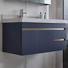 NgMik Cabinet Specchio Lavabo Bagno in Legno Multistrato Bagno in Legno Bagno Bagno Combinazione Marmo Taichung Basin Facile da Pulire (Color : Blue, Size : 50x60x45cm)