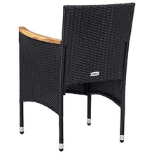 vidaXL 2X Sedie da Pranzo per Giardino con Cuscino Foderato e Braccioli Robuste Moderne Arredi Esterni Seggiole Poltroncine in Polyrattan Nero