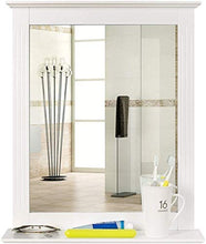 HCMNME Specchio da Bagno 50 × 60 cm con ripiano a Parete ripiano rettangolo Bianco