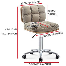 Sgabello Sedia da barbiere, sedia da ufficio, sgabello da lavoro regolabile 46-56 cm, cuscino morbido in spugna elastico alto, con schienale, sgabello di bellezza, trucco, parrucchiere, grigio scuro,