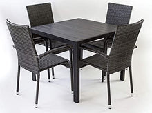 AVANTI TRENDSTORE - Limana - Tavolo da Giardino con Telaio in Metallo e Piano Tavolo in Polywood. Disponibile in 2 Misure Diverse (Lap 90x74x90 cm)