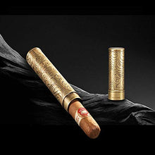YAeele. Scolpita in Bronzo Viaggio Portatile Cigar Box, Singolo Sealed Grande Diametro Regalo Scatola di imballaggio Cigar idratante Tubo, Alta qualità Buon Umore, Good Life