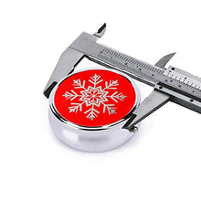 Contenitore rotondo per pillole in metallo con glitter e fiocco di neve rosso, con 3 scomparti per medicine in metallo, per viaggi all'aperto
