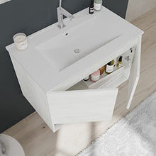 Kiamami Valentina ARMADIETTO BAGNO SOSPESO CON ANTE QUERCIA BIANCO 80CM | VENEZIA