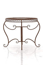 CLP Tavolino Rotondo da Giardino Nostalgico in Ferro Sheela I Tavolo Tondo Balcone Romantico Ø 76 CM Alt 69 CM, Colore:Bianco Crema