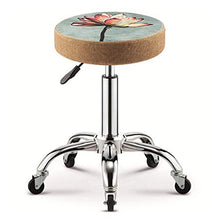 Sgabello Girevole, Altezza Regolabile 43-55 cm Girevole 360° per Salone Medico, estetico, Artista, Studio e Uso Domestico,Blue Lotus