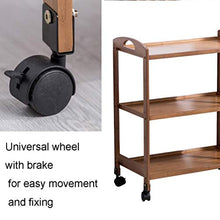 Duan hai rong DHR- 3-Tier Bamboo Carrello con Ruote, Mobile Service Spesa, Legno Commerciale Utility Carrelli, for Bellezza, Parrucchiere, Benessere, Cucina cassetti ristorazione Trolley Bagagli