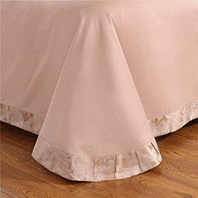QIDI Set Copripiumino in Piuma di 4, copriletto in Seta Jacquard di gelso, Lussuoso Stile Corte Europea, Lenzuolo Copripiumino in Piuma (Color : Rosa)
