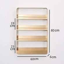 Semplicità Elegante Scaffale a Muro Scaffali Galleggianti Scaffale per Profumo Oro Bagno Negozio Di Chiodi Guardiail Multifunzionale per Ripostiglio, 4 Strati, HJJ, Metallico, 40x6x60cm