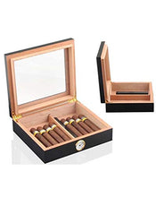 Legno di Cedro Viaggi Cigar Humidor Box con umidificatore igrometro Humidor Cigar Box teca di vetro Humidor Fit 20-30 Sigari