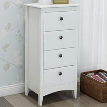 Soayone Cassettiera Bianca con 4 Cassetti, per Soggiorno, Camera da Letto 45 x 45 x 94 cm